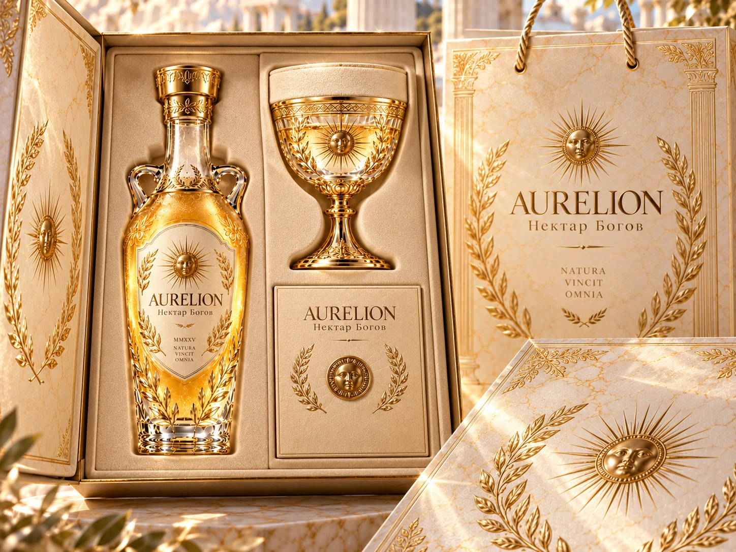Подарочный набор AURELION с бутылкой и кубком